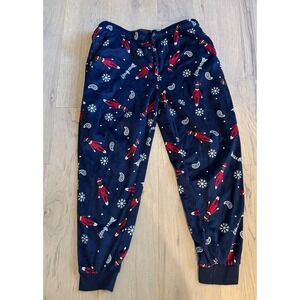 Dogg Supply by Snoop Dogg Mens XL Pajama Pants Navy Elf Paisley‎ Snowflake